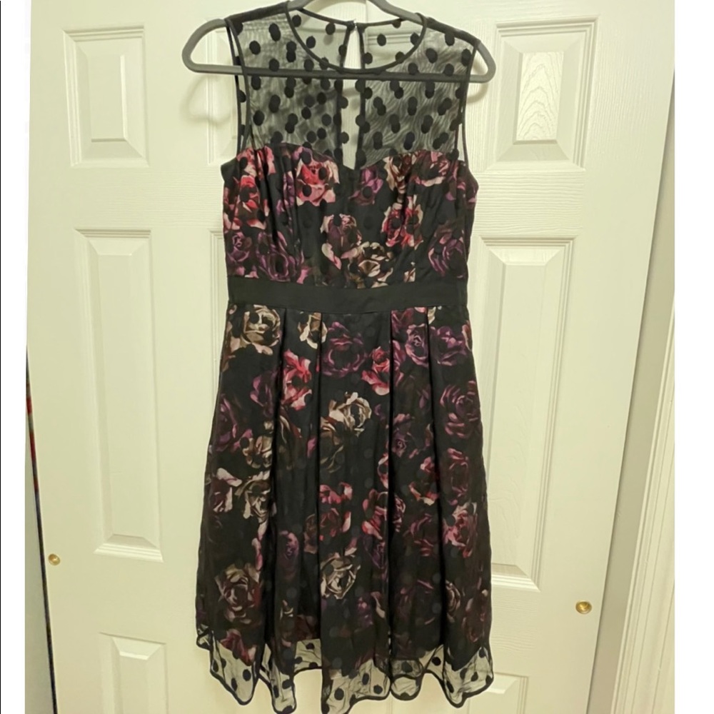 eliza j balck red cocktail a-line sleeveless dress (Size 8)